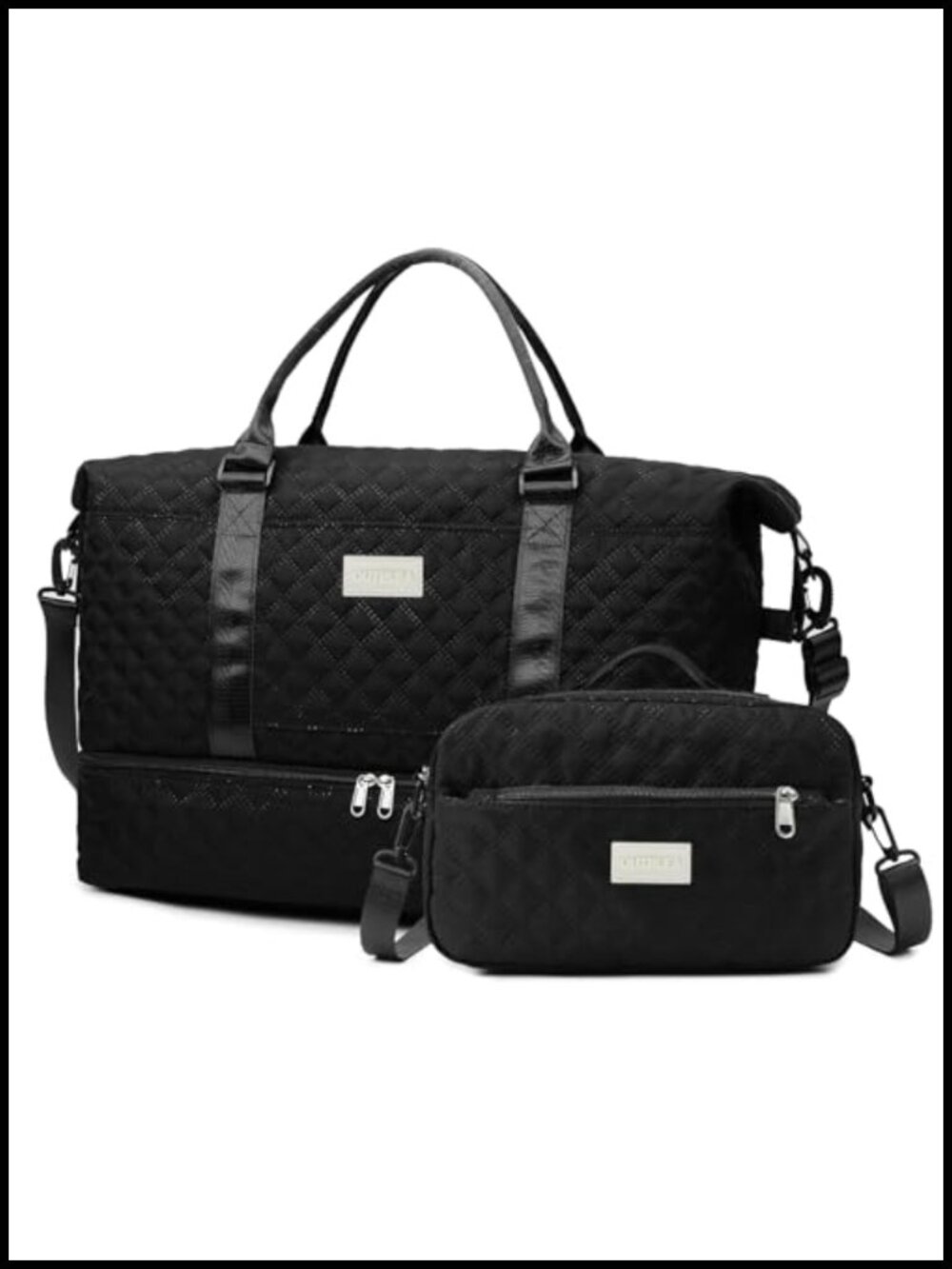 55L Travel Duffle Bag with Toiletry Bag, Weekender Gym Tote, Shoe Compartment